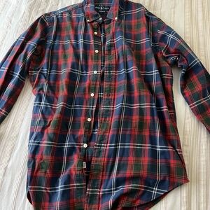 Ralph Lauren Men's Plaid Shirt - Red, Green, and Blue